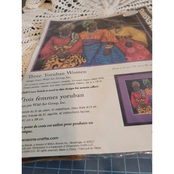 DIMENSIONS "THREE YORUBAN WOMEN" Counted Cross Stitch Kit NEW - Picture 3 of 3